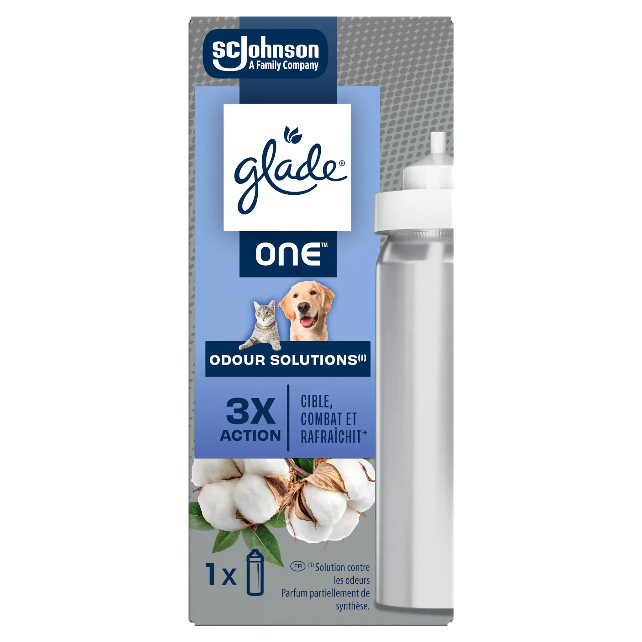 GLADE Recharge One désodorisant neutralisateur d'odeur animaux de compagnie huiles essentielles