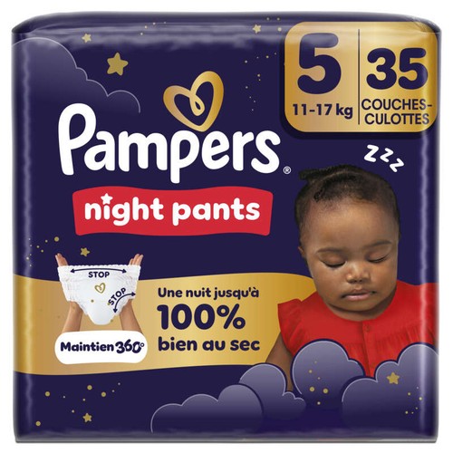 Pampers Night Pants Taille 5, 35 Couches-Culottes, 11kg-17kg