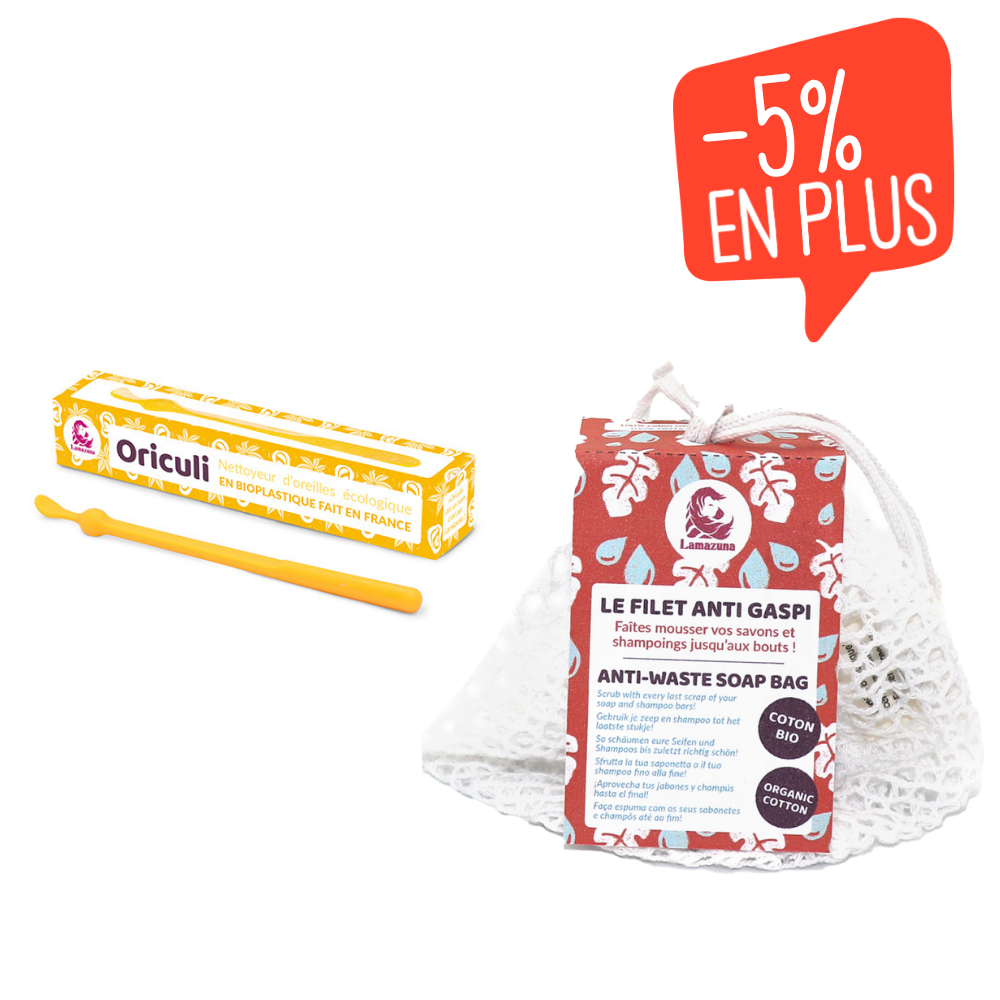 Lot salle de bain zero déchet : cure oreille & filet chutes de savons