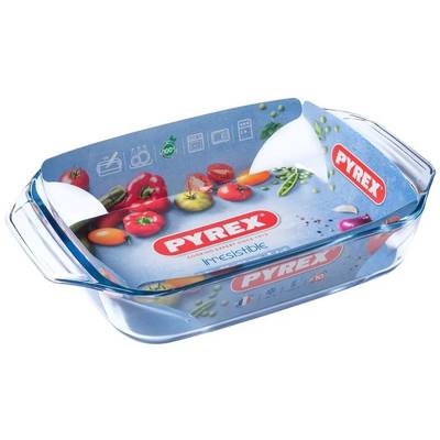Pyrex Plat rectangulaire en verre avec poignées Irrésistible, 31x20 cm