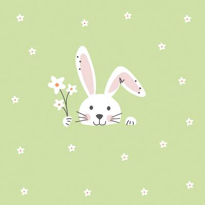 Paperproducts Design Serviette en papier Lapin Vert, 20 serviettes de 33 x 33 cm