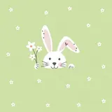 Paperproducts Design Serviette en papier Lapin Vert, 20 serviettes de 33 x 33 cm