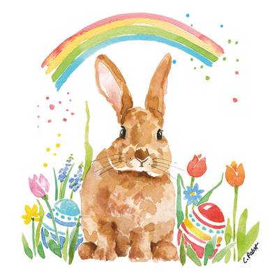 Paperproducts Design Serviettes en  papier Rainbow Rabbit, 20 serviettes de 33 x 33 cm