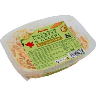 Auchan Duo de crudités carotte et céleri à la moutarde, 300g