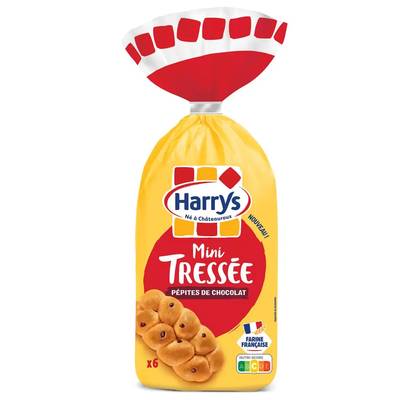 Harrys Mini brioche tressée aux pépites de chocolat, 6 pièces - 210g