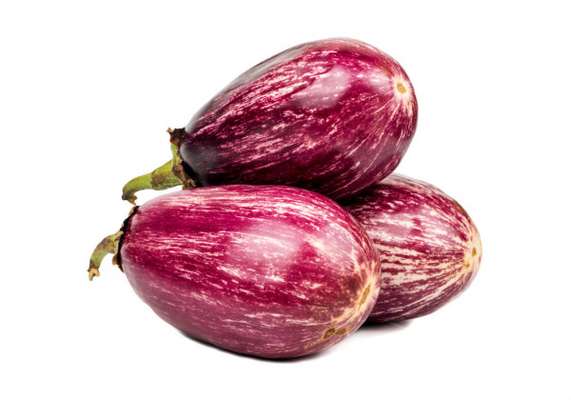 Lot de 3 aubergines Graffitis BIO du sud-ouest (petit calibre), France