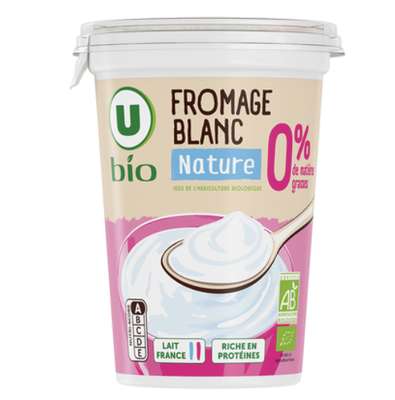 Fromage blanc nature 0%MG BIO, U BIO  (500 g)