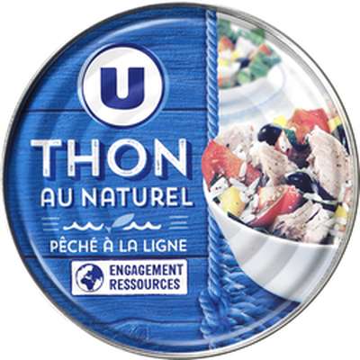 Thon entier listao naturel pêché à la ligne, U (312 g)
