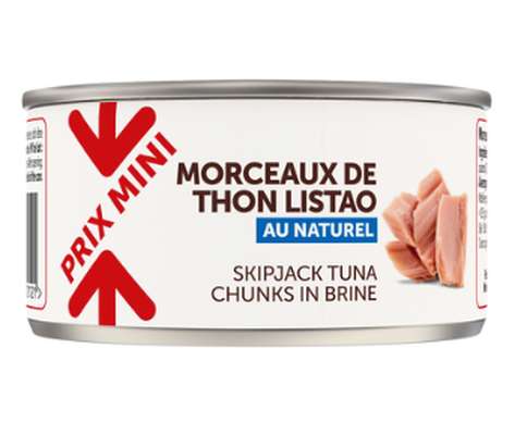 Thon au naturel en morceaux, Prix mini (130 g)
