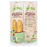 Demi baguette de campagne précuite BIO, U (2 x 125 g)