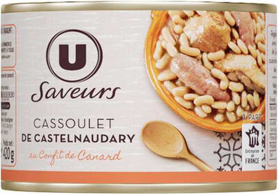 Cassoulet au confit de canard, U Saveurs (420 g)