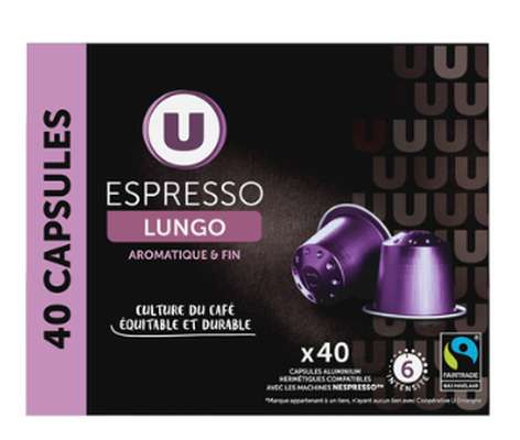 Café capsules moulu Espresso Lungo N°6, U (x 40)