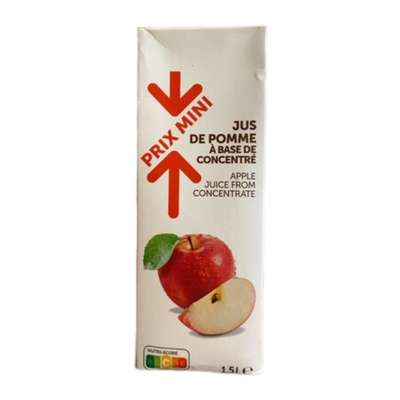 Jus de pomme, Prix Mini (1,5 L)