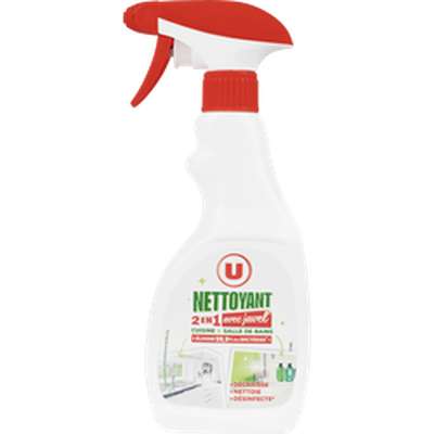 Nettoyant spray 2 en 1 avec javel, U (500 ml)