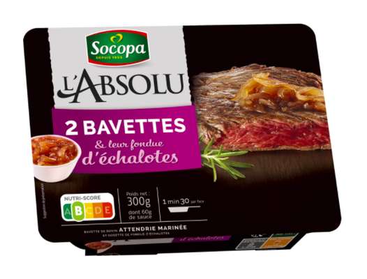 Bavette de boeuf à griller et fondue d'échalotes, Socopa (x 2)