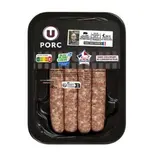 Chipolatas sans colorant aux herbes, U (x 4, 220 g)