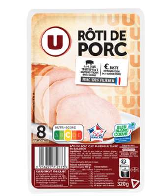 Rôti de porc nature, U (x 8, 320 g)