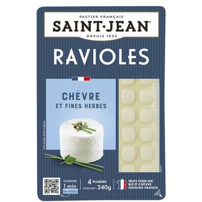 Ravioles fromage de chèvre et fines herbes, Saint Jean (240 g)