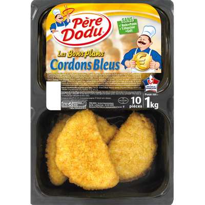 Cordon bleu de poulet, Père Dodu (x 10, 1 kg)