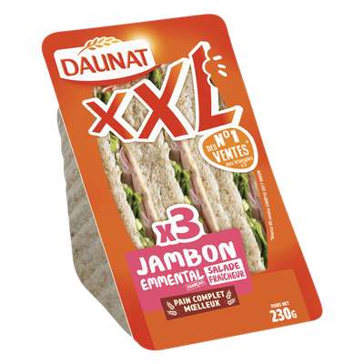 Sandwich triangle XXL jambon emmental, Daunat (230 g)