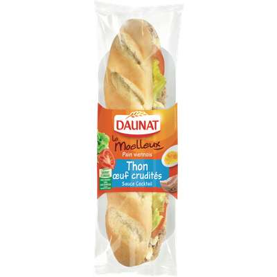 Sandwich baguette pain viennois thon crudités, Daunat (230 g)