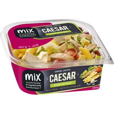 Salade caesar poulet rôti penne oeuf et tomate, Mix Buffet (250 g)