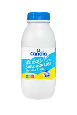 Lait UHT sans lactose 1/2 écrémé , Candia (50 cl)