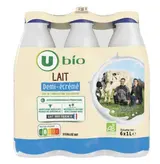 Pack de Lait UHT demi écrémé, U BIO (6 x 1 L)
