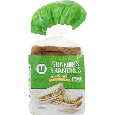Pain de mie grandes tranches aux céréales, U (550 g)