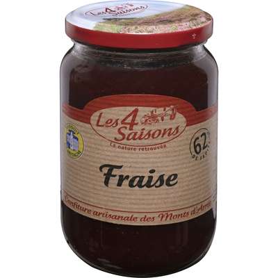 Confiture fraise 62% de fruits, Les 4 saisons (400 g)