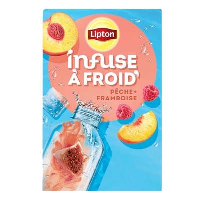 Infusion à froid pêche / framboise, Lipton (x 15 sachets, 35 g)
