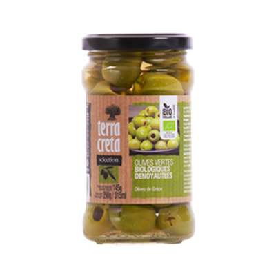 Olives Vertes Bio Denoyautées BIO, Terra Creta (145 g)