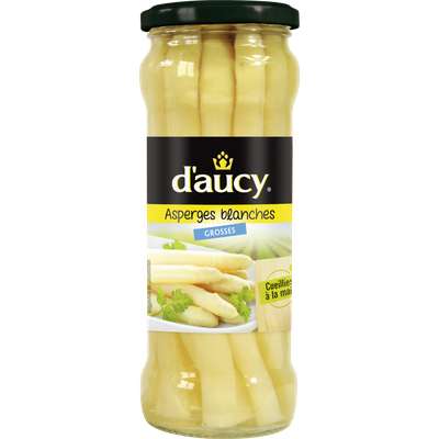 Asperges blanches grosses cueillies à la main, D'aucy (205 g)