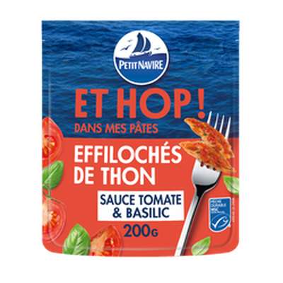 Éffilochés de thon à la Sauce Tomate & Basilic, Petit Navire  (200 g)