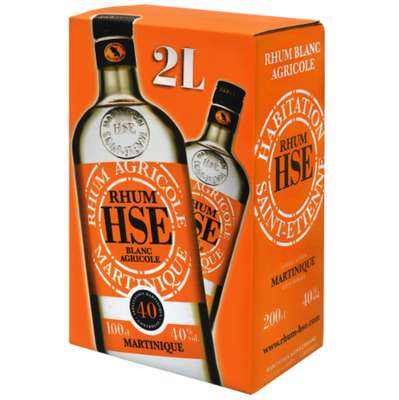 Rhum blanc agricole Martinique 40°, HSE (2 l)
