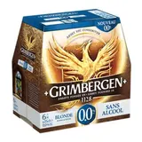 Pack de bière blonde sans alcool 0°, Grimbergen (6 x 25 cl)