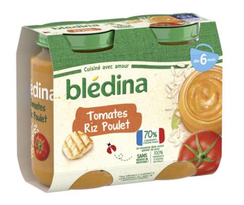 Petit pot tomates, riz, poulet - dès 6 mois, Blédina (2 x 200 g)