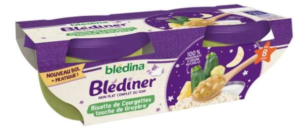 Blédiner bols pour bébé risotto de courgettes au lait - dès 8 mois, Blédina (2 x 200 g)