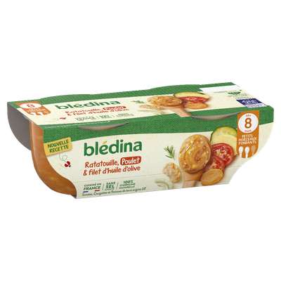 Bols Ratatouille Poulet et filet d'huile d'olive - dès 8 mois, Blédina (2 x 200 g)