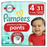 Couches-culottes premium protection pants T4 / 9-15 kg, Pampers (x 31)