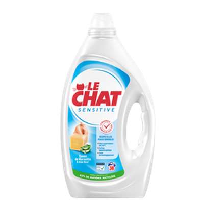 Lessive sensitive Savon de Marseille & Aloe Vera, Le Chat (1,71 L = 38 lavages)