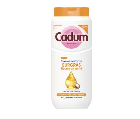 Crème lavante surgras au karité, Cadum (500 ml)