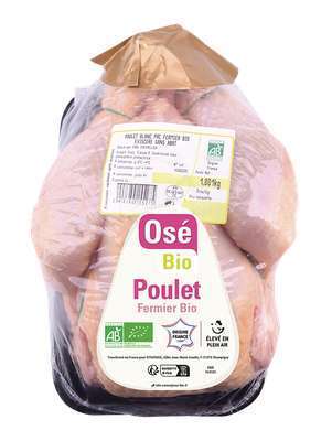 Poulet fermier BIO, Osé Bio (environ 1,6 - 1,7 Kg)