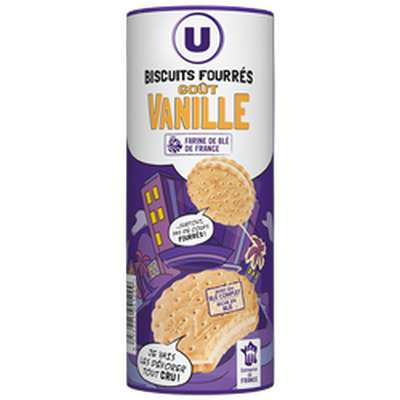 Goûters fourrés ronds vanille, U (300 g)