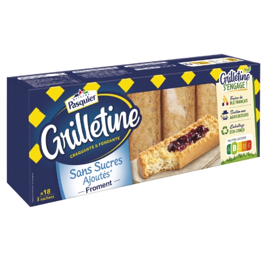 Pains Grillés Grilletines au Froment Sans Sucres Ajoutés PASQUIER