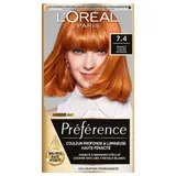 Coloration Permanente 7.4 Dublin Mango Cuivré Intense Brillance Haute Intensité Préférence L'OREAL PARIS