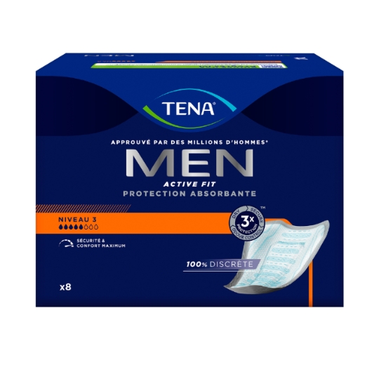 Protections fuites urinaires Homme Protection Absorbante Niveau 3 Men Active Fit TENA