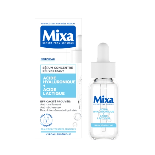 Sérum Réhydratant Visage Peau Déshydratée et Sensible Hydratation Continue Acide Hyaluronique et Acide Lactique MIXA
