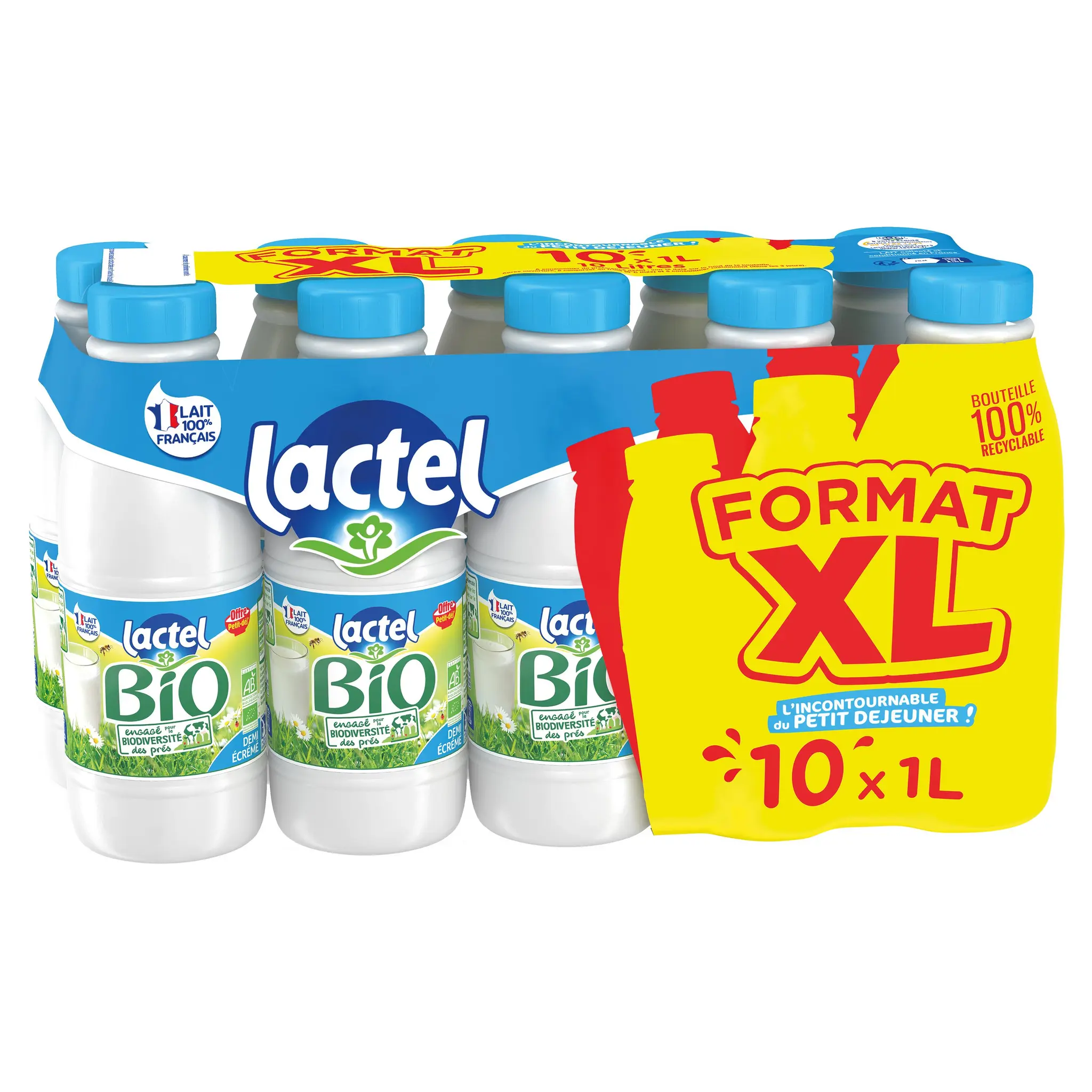 LACTEL Lait demi-écrémé bio