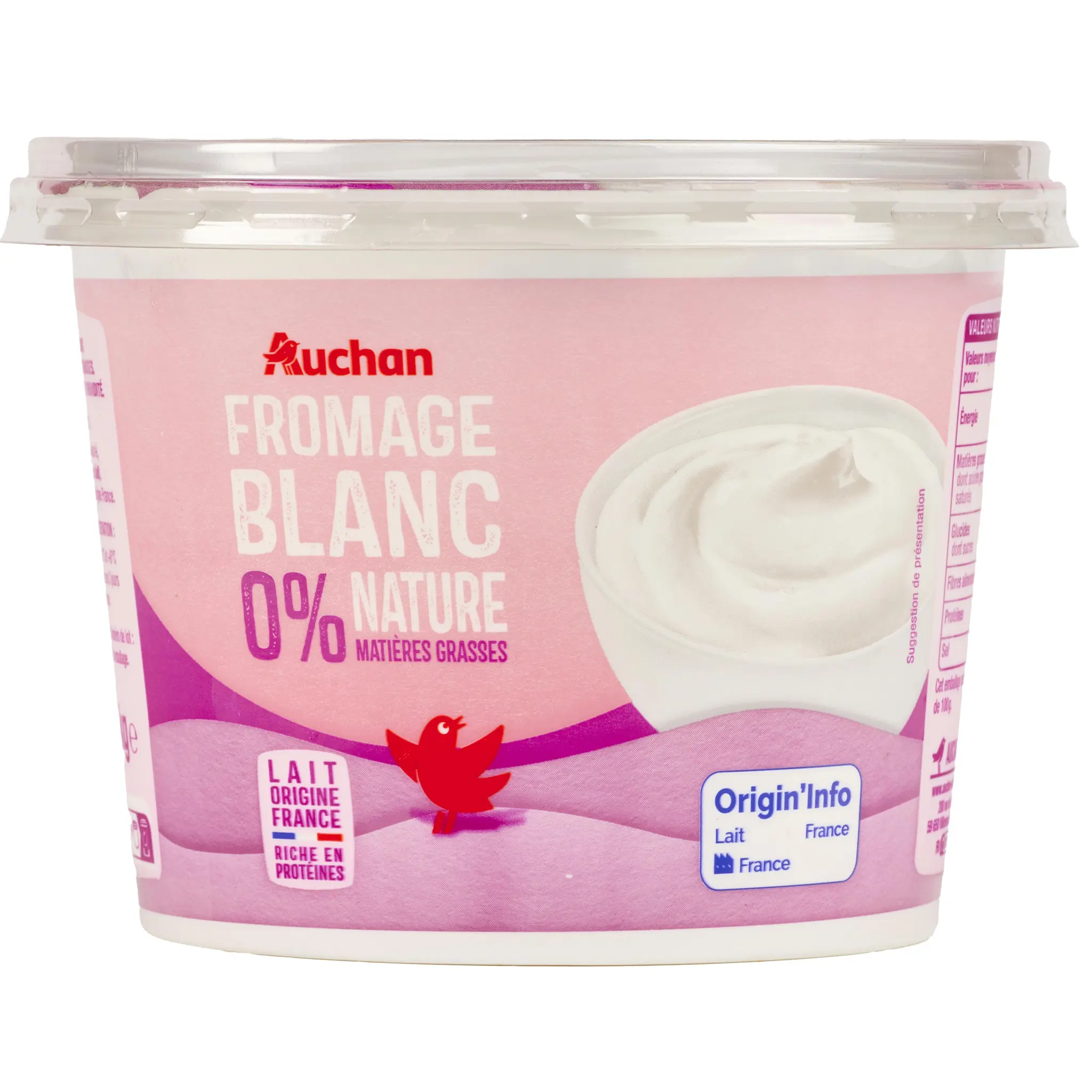 AUCHAN Fromage blanc 0% nature